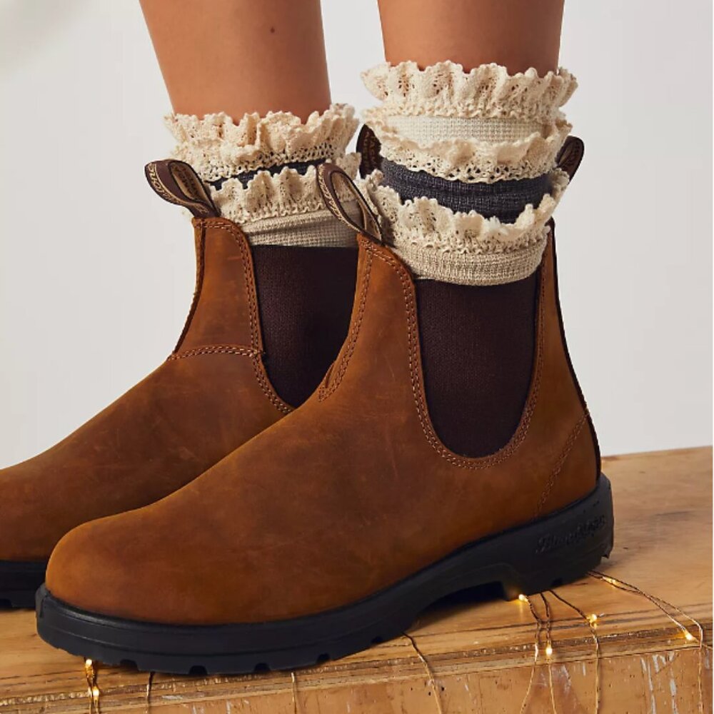 NWT Free People Beloved Waffle Knit Ankle Socks navy blue 1 Pair - Picture 5 of 12